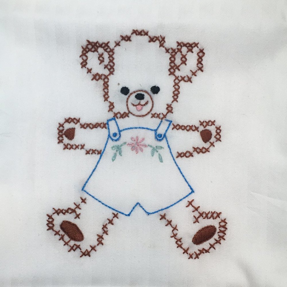 Hand Embroidered "Teddy Bear"